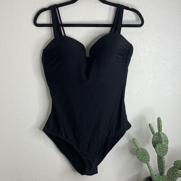 Athleta womans black large AQUALUXE one piece - Picture 4 of 11